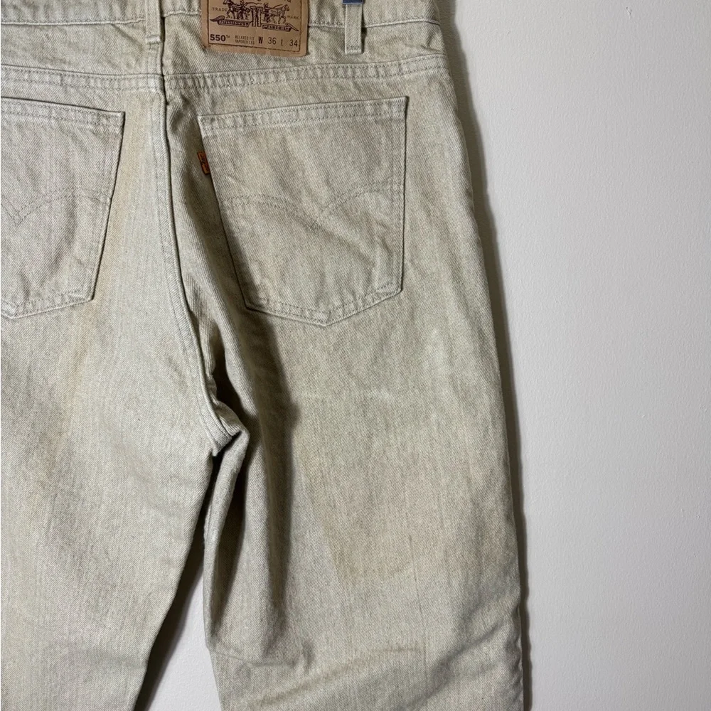 Vintage Levi’s‎ 550 Orange Tab USA Made Jeans 36x34 Fits 36x32 Beige 90s